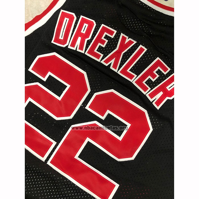 Camiseta Portland Trail Blazers Clyde Drexler NO 22 Hardwood Classics Throwback Negro